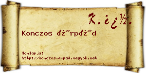 Konczos Árpád névjegykártya