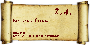 Konczos Árpád névjegykártya