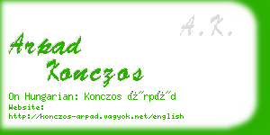 arpad konczos business card